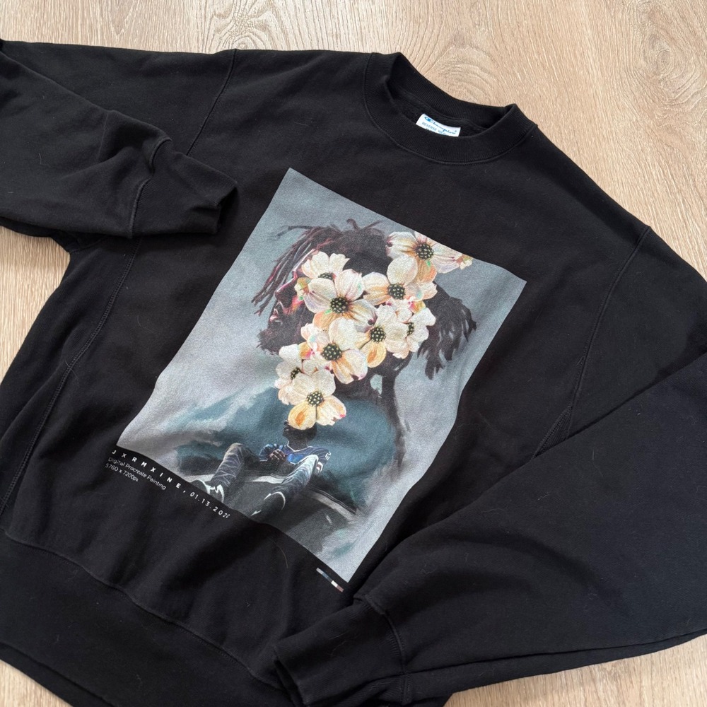 Champion Reverse Weave Nashid Chroma Sweatshirt Mens M Black Floral JCole